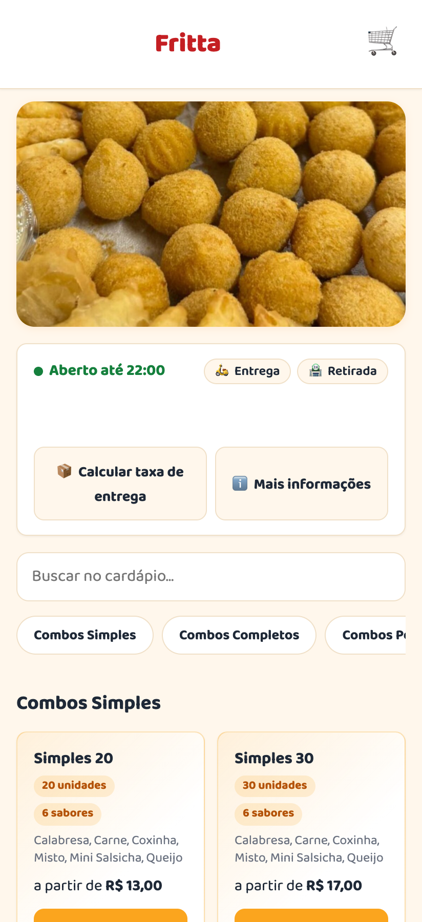 Cardápio digital no celular